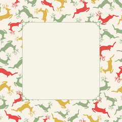 Fototapeta na wymiar Reindeer colorful seamless pattern design