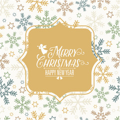 Seamless pattern with snowflakes and greetings