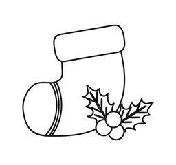 Boot icon. Christmas season decoration and celebration theme. Isolated design. Vector illustration