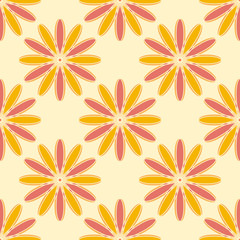 Fototapeta na wymiar Seamless pattern of colorful floral vector