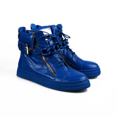 female blue shoes