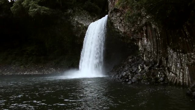 La Reunion Bassin la Paix waterfall with swimming pool