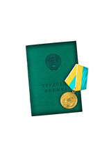 Russian Labour Book (employment history) with medal 