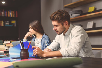 Group of students studying together