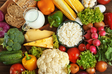 Légumes et produits laitiers, gros plan