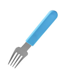 Bright fork for child on white background