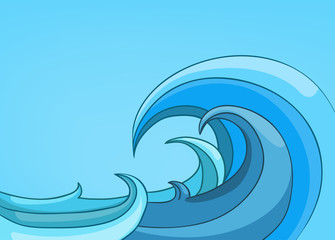 Cartoon background of sea landscape.