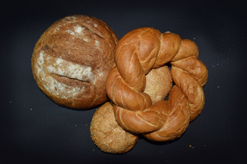 Different fresh bread, isolated