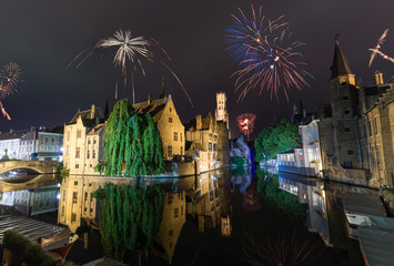 Fototapeta premium New Year´s Eve in Bruges - Sylvester in Belgium