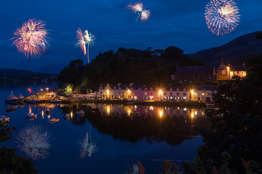 New Year&acute;s Eve in Portree on the Isle of Skye- Sylvester in Scotland