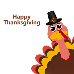 Turkey in hat on Thanksgiving Day 