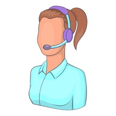 Call center operator icon. Cartoon illustration of call center operator vector icon for web design