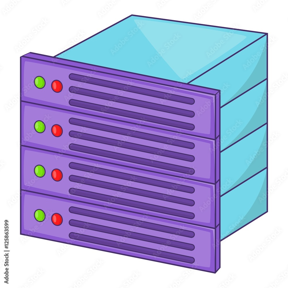 Poster database icon. cartoon illustration of database vector icon for web design