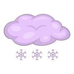 Snow with cloud icon. Cartoon illustration of snow with cloud vector icon for web design