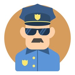 Policeman icon. Flat illustration of policeman vector icon for web