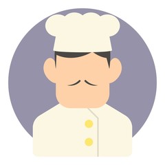 Chef icon. Flat illustration of chef vector icon for web