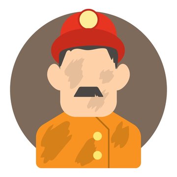 Fireman icon. Flat illustration of fireman vector icon for web