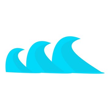 Three sea waves icon. Cartoon illustration of three sea waves vector icon for web