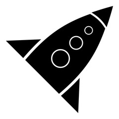 Rocket with three portholes icon. Simple illustration of rocket with three portholes vector icon for web