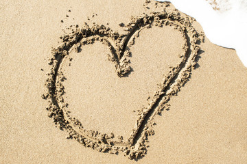 Heart on the sand