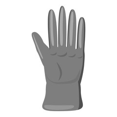 Glove icon. Gray monochrome illustration of glove vector icon for web