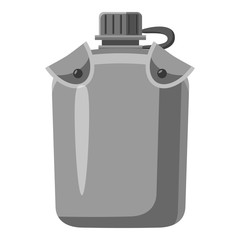 Military flask icon. Gray monochrome illustration of military flask vector icon for web