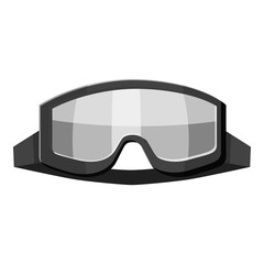 Military goggles icon. Gray monochrome illustration of military goggles vector icon for web