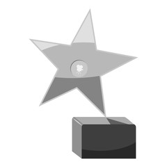 Award star icon. Gray monochrome illustration of award star vector icon for web