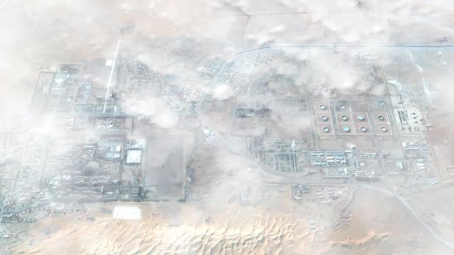 Parachuter In Free Falling Into A Nuclear Plant