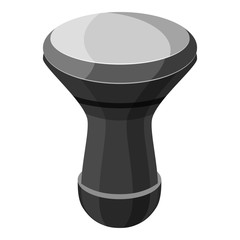Drum icon. Gray monochrome illustration of drum vector icon for web