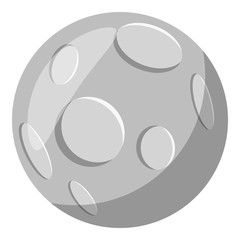 Full moon icon. Gray monochrome illustration of full moon vector icon for web