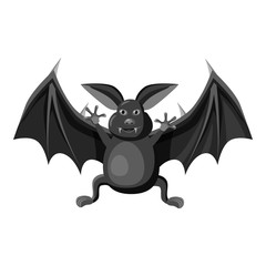 Bat icon. Gray monochrome illustration of bat vector icon for web