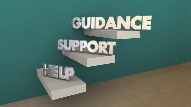Help Support Guidance Relief Steps Words 3d Animation
