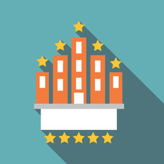 Hotel five stars icon. Flat illustration of hotel five stars vector icon for web