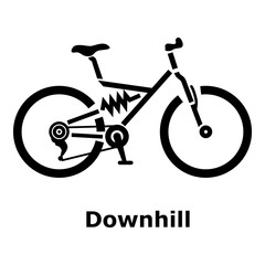 Downhill bicycle icon. Simple illustration of downhill bicycle vector icon for web