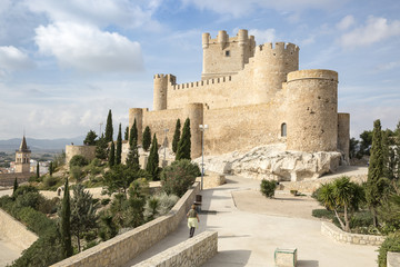 Fototapeta na wymiar La Atalaya Castle in Villena city, Province of Alicante, Spain