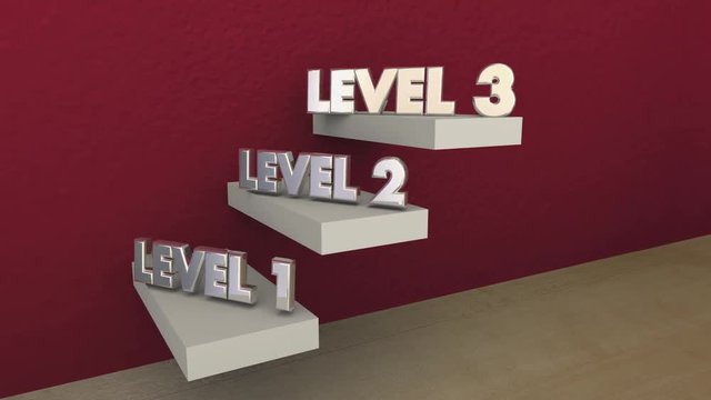 Levels Steps Stairs 1 to 4 Rising Climbing Higher 3d Animation