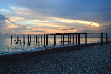 Obraz premium a scenic sunset on the black sea coast
