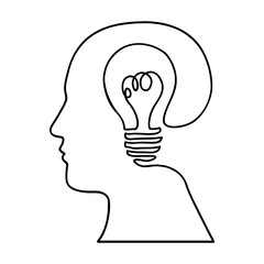 head and lightbulb abstract wisdom icon image vector illustration design 