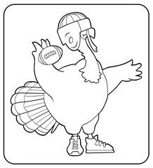 Turkey Bowl Pass / A turkey gets set to throw a football