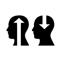 human head with arrow icon image vector illustration design 