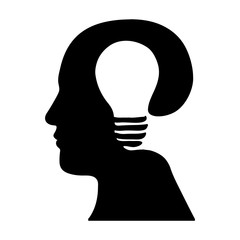 head and lightbulb abstract wisdom icon image vector illustration design