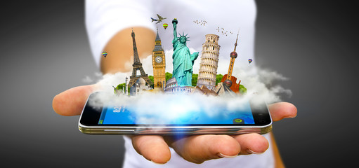 Man travelling the world