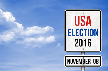 United States elections 2016 - road sign
