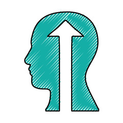 human head with arrow icon image vector illustration design 
