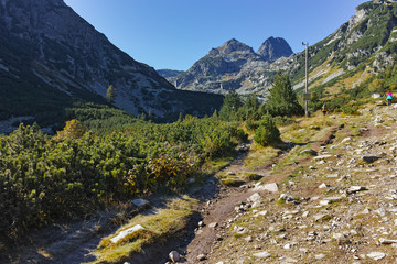 Fototapeta na wymiar Footpath to Malyovitsa peak, Rila Mountain, Bulgaria