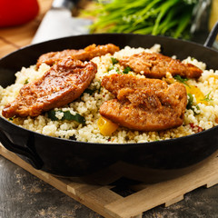 Cous cous mit Soja-Medaillons - Cous Cous with soy medaillons