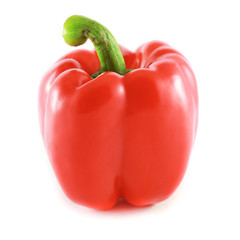 A red bell pepper isolated on white background. See my port for more images with isolated food.