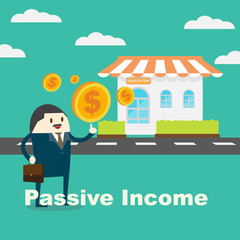 Happy Business man, Satisfied boss with thumb up and Money. success concept