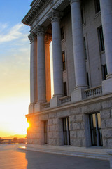 Utah State Capitol at sunset in Salt Lake City